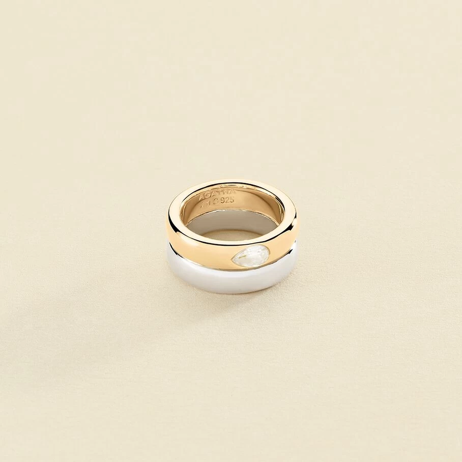 Bague Large DUA - Argenté / Doré 1 Bague Large DUA - Argenté / Doré