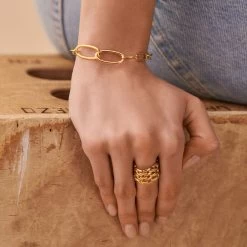 Bague Large MINUIT - Doré -Montres Magasin 02280033 157 52 M2