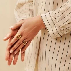 Bague Large TRIJONC - Doré -Montres Magasin 02290003 157 52 M2