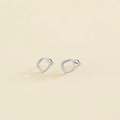 Boucles D'oreilles Puces SISSI - Cristal / Argenté