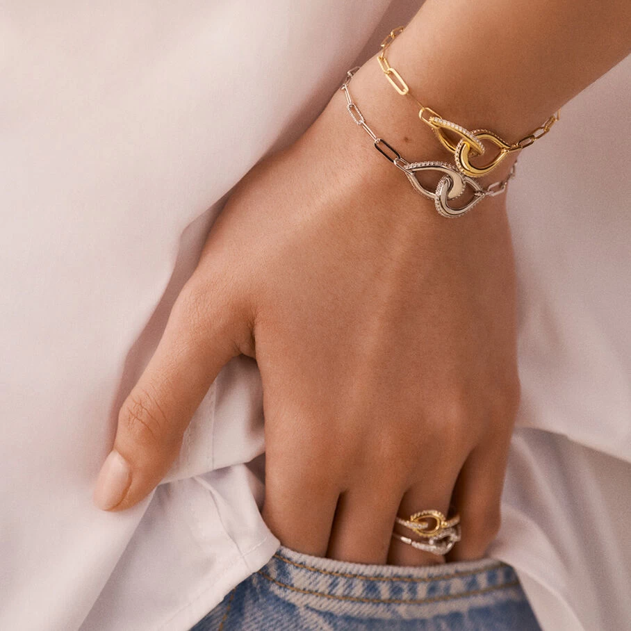 Bracelet Souple GEMINI - Cristal / Argenté 2 Bracelet Souple GEMINI - Cristal / Argenté – Image 2