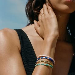 Jonc CYCLADES - Turquoise / Doré -Montres Magasin 02480276 731 TU M2