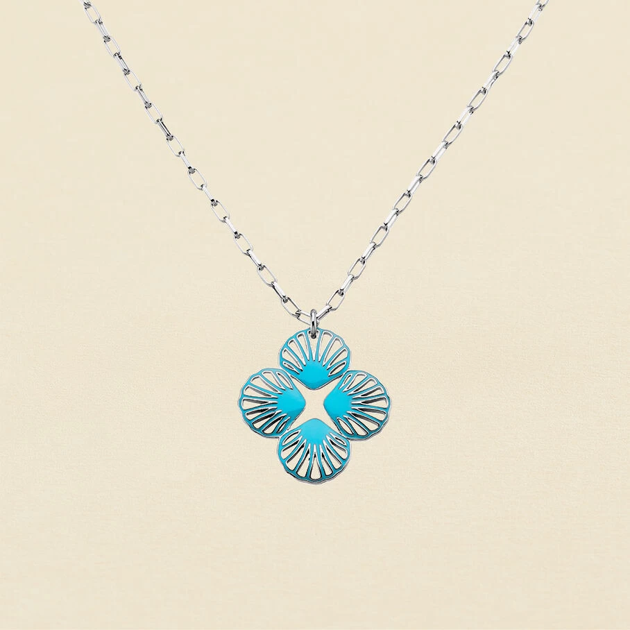 Sautoir COQUIPOP - Bleu / Argenté 1 Sautoir COQUIPOP - Bleu / Argenté