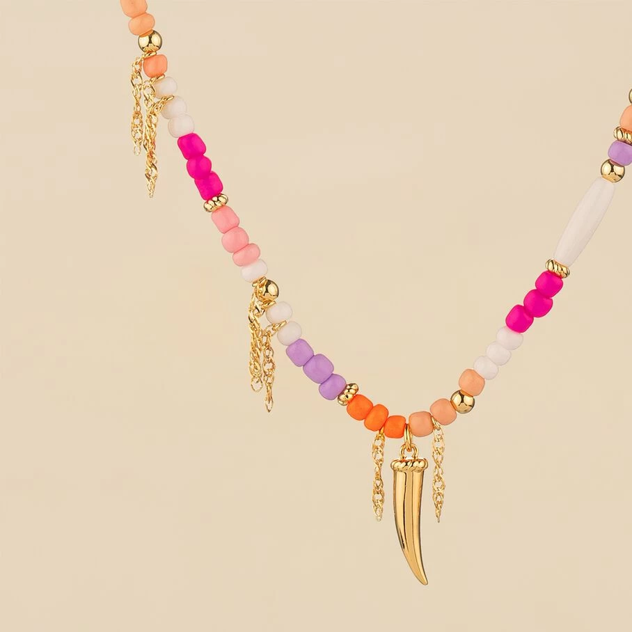 Sautoir RODEO - Multicolore / Doré 2 Sautoir RODEO - Multicolore / Doré – Image 2