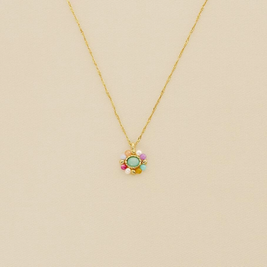 Collier Ras Du Cou ARLEQUIN - Multicolore / Doré 1 Collier Ras Du Cou ARLEQUIN - Multicolore / Doré