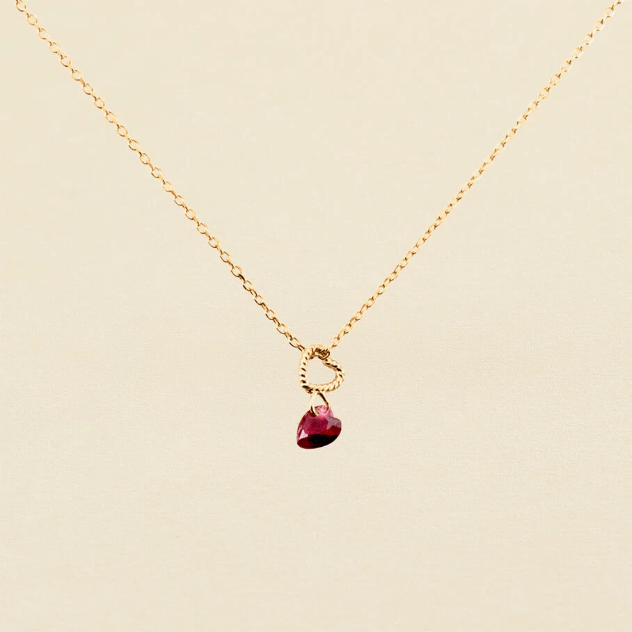 Collier Ras Du Cou BEGUIN - Rouge / Doré 1 Collier Ras Du Cou BEGUIN - Rouge / Doré