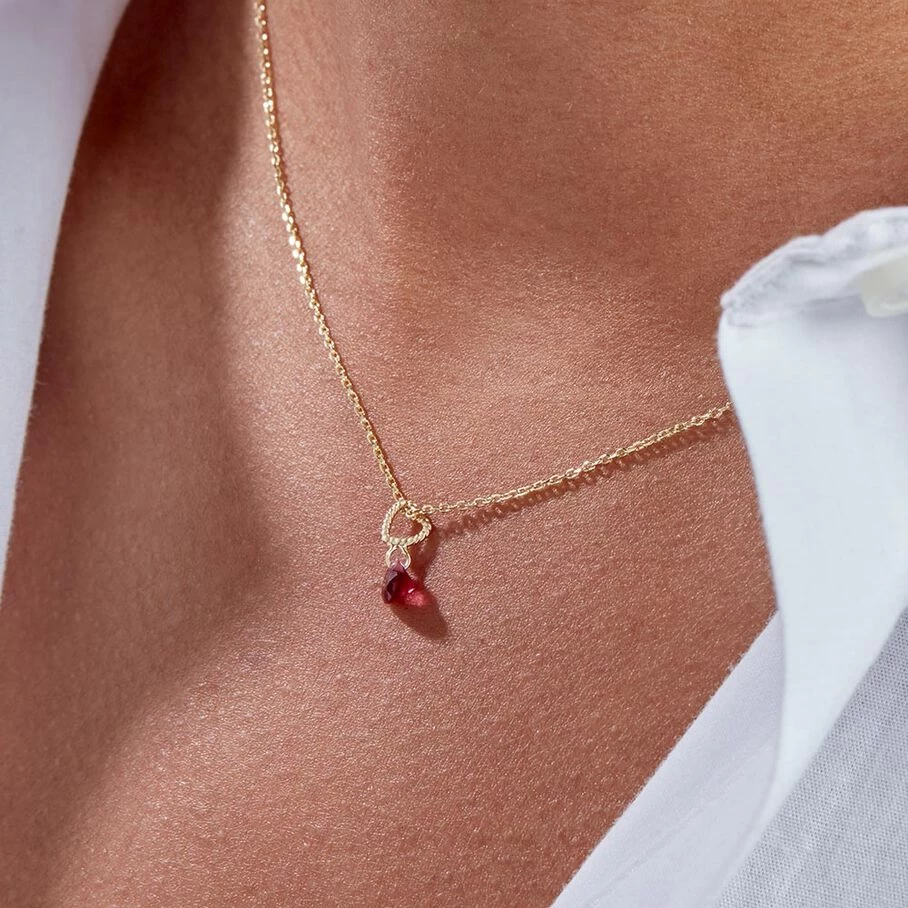 Collier Ras Du Cou BEGUIN - Rouge / Doré 2 Collier Ras Du Cou BEGUIN - Rouge / Doré – Image 2