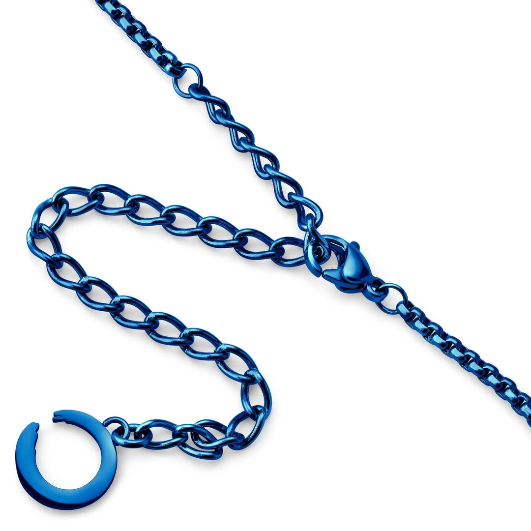 Otsu Egan | Collier à Maille Vénitienne Avec Pendentif En Forme D'aile En Acier Inoxydable Bleu 4 Otsu Egan | Collier à Maille Vénitienne Avec Pendentif En Forme D'aile En Acier Inoxydable Bleu – Image 4