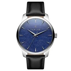 Fawler Beleza | Montre En Acier Inoxydable Argenté Avec Aventurine Bleue