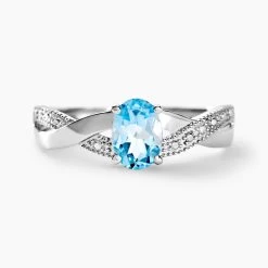 Bague Candice Or Blanc Topaze