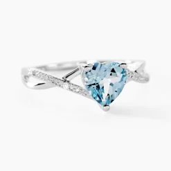 Bague Clothilde Or Blanc Topaze Et Oxyde De Zirconium