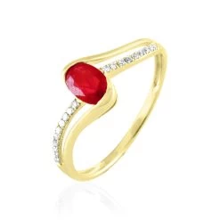 Bague Anja Or Jaune Rubis Et Diamant