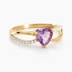 Bague Bertille Or Jaune Amethyste Et Oxyde De Zirconium