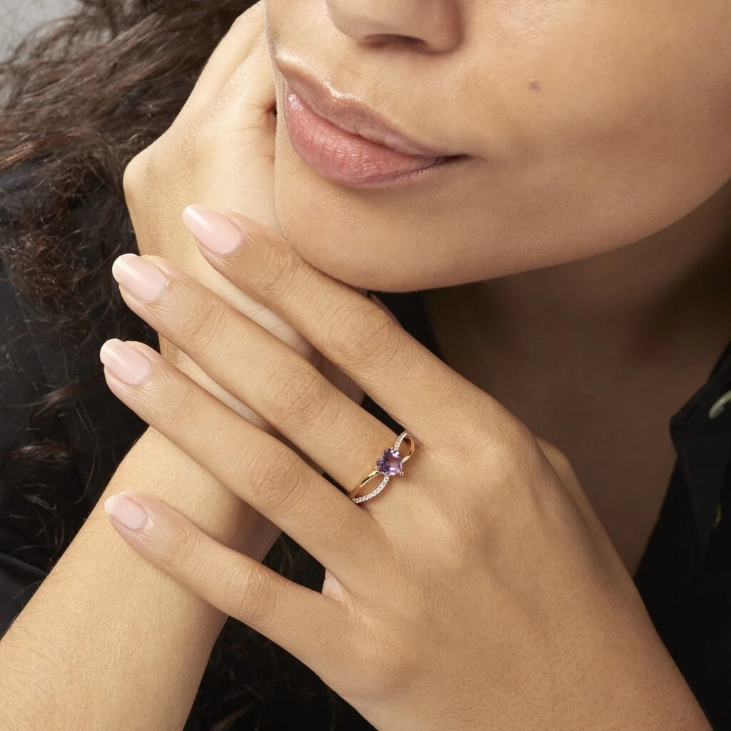 Bague Bertille Or Jaune Amethyste Et Oxyde De Zirconium 4 Bague Bertille Or Jaune Amethyste Et Oxyde De Zirconium – Image 4