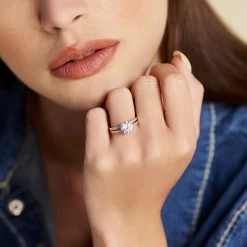 Bague Solitaire Or Jaune Anthyme Oxyde De Zirconium -Montres Magasin B3DFJZW07W model0