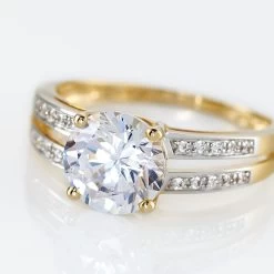 Bague Solitaire Or Jaune Anthyme Oxyde De Zirconium -Montres Magasin B3DFJZW07W view3