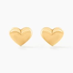 Boucles D'oreilles Puces Aricia Coeur Or Jaune