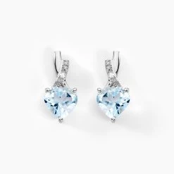 Boucles D'oreilles Or Blanc Clothilde Topazes Oxydes