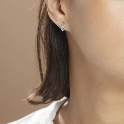 Boucles D'oreilles Or Blanc Clothilde Topazes Oxydes -Montres Magasin B3OFBTB548 model0