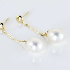 Boucles D'oreilles Pendantes Valera Or Jaune Perle De Culture -Montres Magasin B3OFJU2038 view2