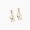 Boucles D'oreilles Pendantes Orientale Or Jaune Perle De Culture