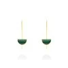 Boucles D'oreilles Pendantes Florica Or Jaune Malachite