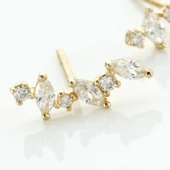 Boucles D'oreilles Puces Or Jaune Fortunella Oxydes De Zirconium -Montres Magasin B3OFJZW965 view2