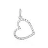 Pendentif Coeur Penche Or Blanc Oxyde De Zirconium
