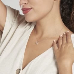 Pendentif Coeur Penche Or Blanc Oxyde De Zirconium -Montres Magasin B3PFBZW145 model1