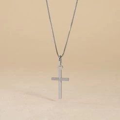 Pendentif Bathilde Croix Striee Or Blanc -Montres Magasin B3PMBW0548 view2