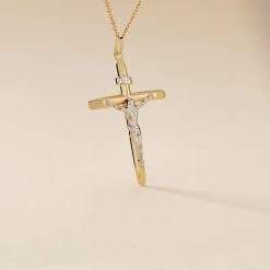 Pendentif Damian Croix Or Bicolore -Montres Magasin B3PMJW0182 view2