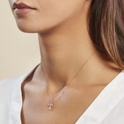 Pendentif Canice Croix Or Rose Oxyde De Zirconium -Montres Magasin B3PMRZW001 model0