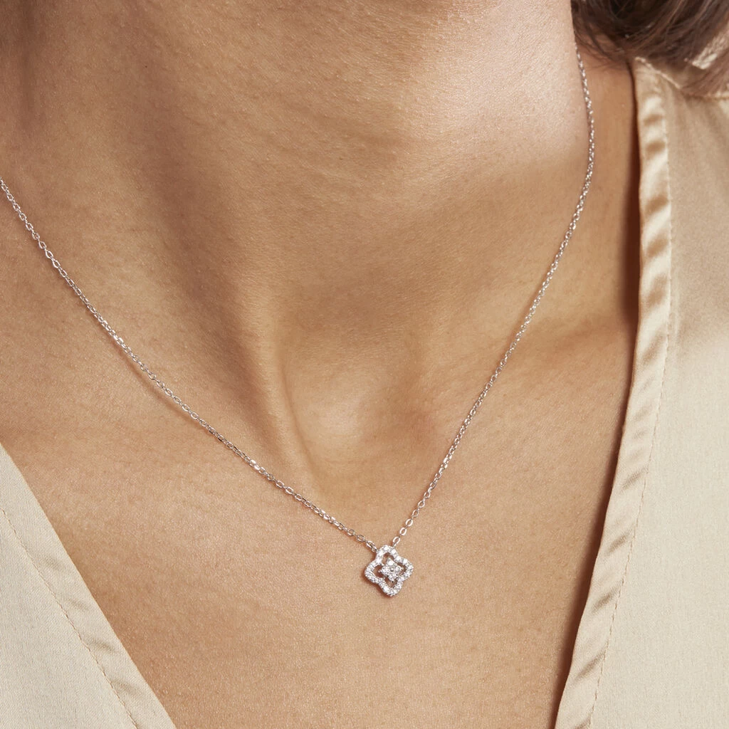 Collier Abigail Argent Blanc Oxyde De Zirconium 4 Collier Abigail Argent Blanc Oxyde De Zirconium – Image 4