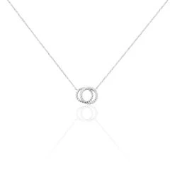 Collier Magou Argent Blanc Oxyde De Zirconium