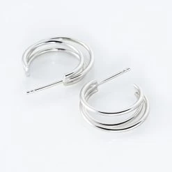 Créoles Argent Blanc Jukka 6 Créoles Argent Blanc Jukka -Montres Magasin FAOFAW0002 view2