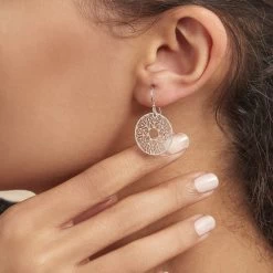 Boucles D'oreilles Pendantes Lauretta Argent Blanc -Montres Magasin FAOFBW003E model0