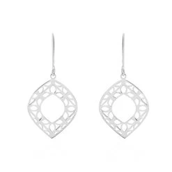 Boucles D'oreilles Pendantes Maurizia Argent Blanc