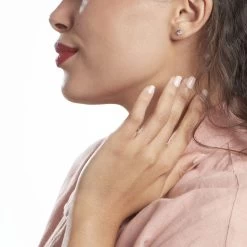 Boucles D'oreilles Puces Pavel Argent Blanc Oxyde De Zirconium -Montres Magasin FAOFBZB184 model0