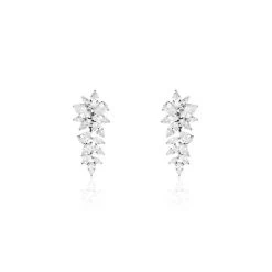 Boucles D'oreilles Pendantes Argent Blanc Viktorik Oxyde Zirconium