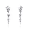 Boucles D'oreilles Pendantes Dayan Argent Blanc Oxyde De Zirconium