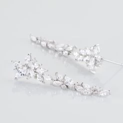 Boucles D'oreilles Pendantes Dayan Argent Blanc Oxyde De Zirconium -Montres Magasin FAOFBZW1SF view2