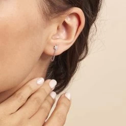 Boucles D'oreilles Pendantes Argent Blanc Tamako Oxydes De Zirconium -Montres Magasin FAOFBZW1U6 model0