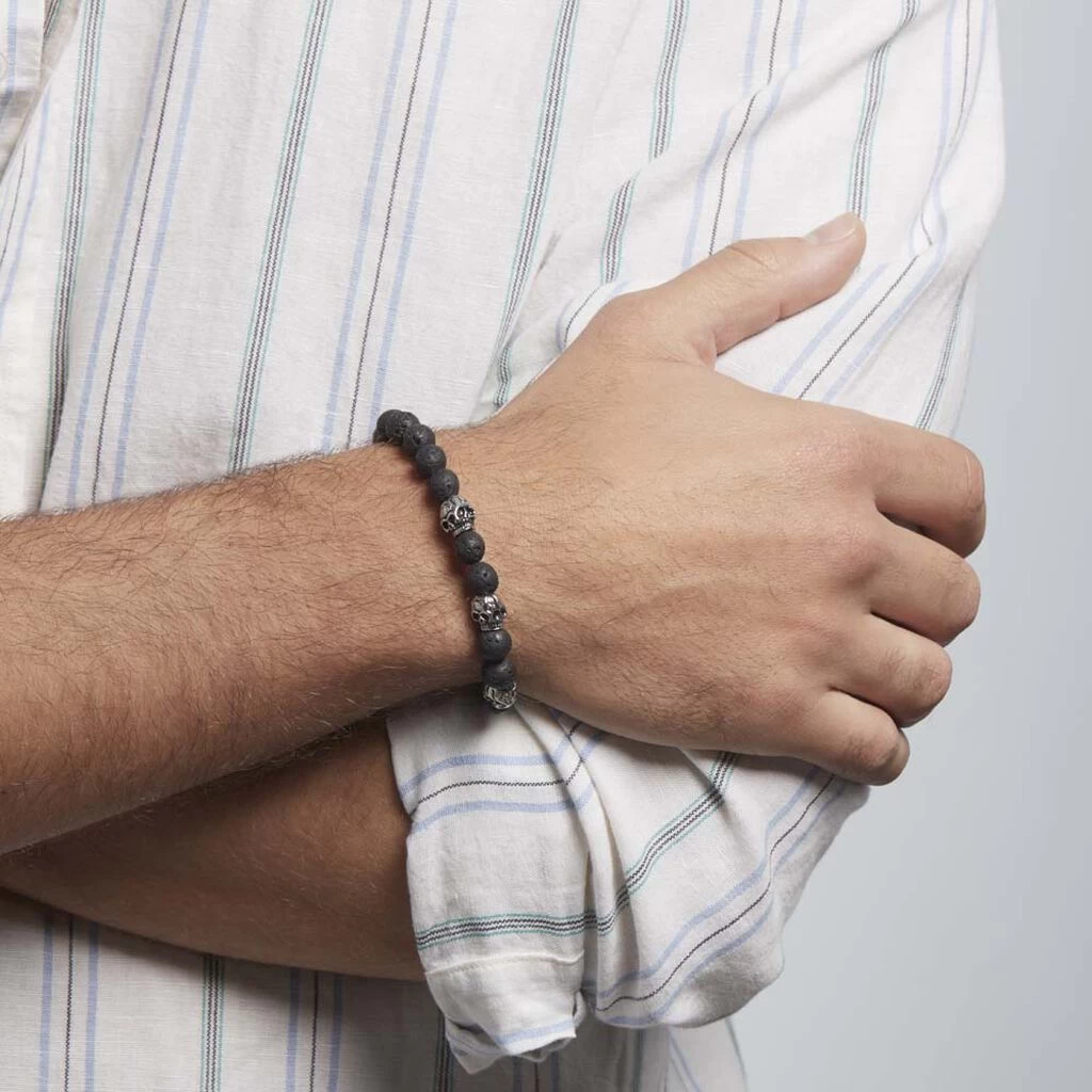 Bracelet Acier Blanc Hantz Pierre De Lave 3 Bracelet Acier Blanc Hantz Pierre De Lave – Image 3