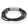 Bracelet Acier Blanc Juult Pierres De Lave