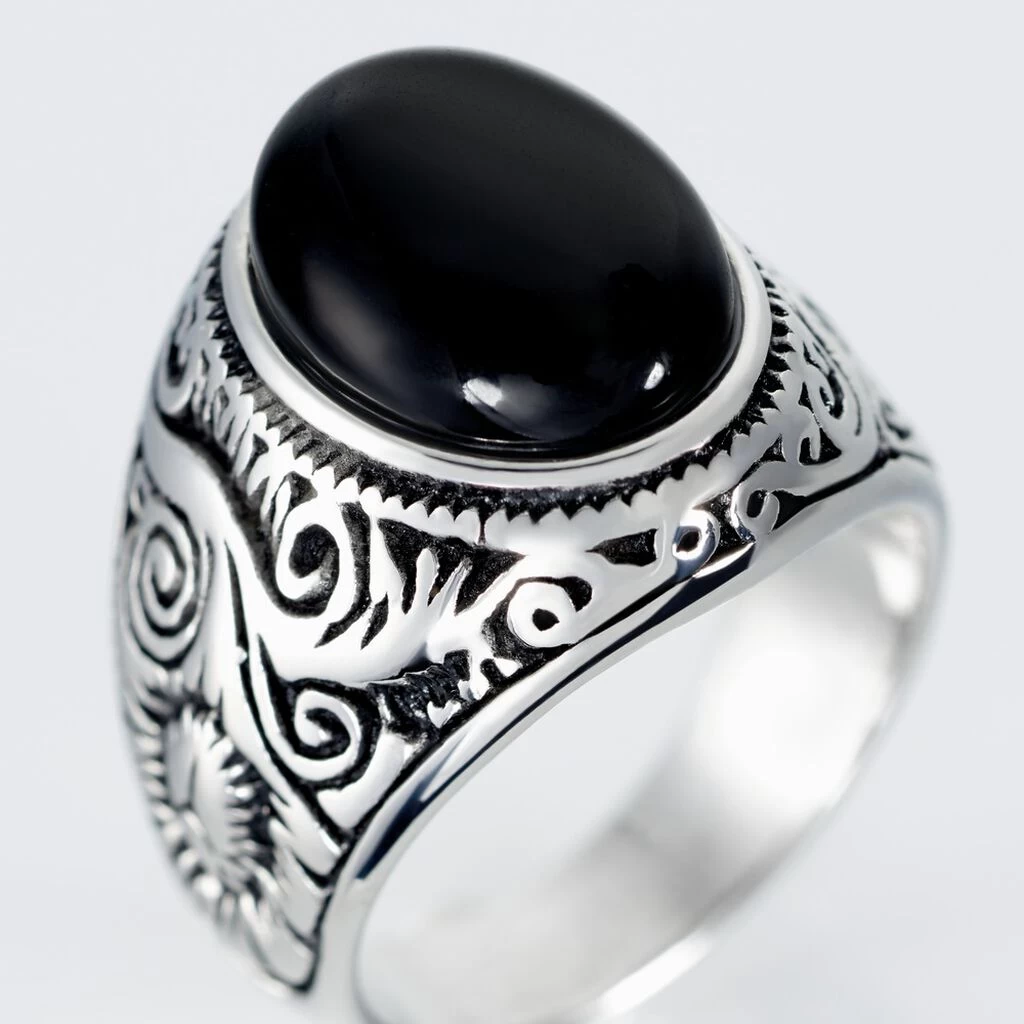 Chevalière Zayn Acier Blanc Agate 4 Chevalière Zayn Acier Blanc Agate – Image 4