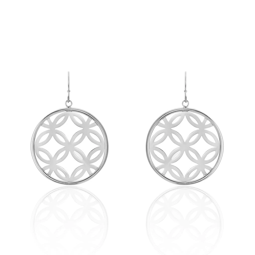 Boucles D'oreilles Pendantes Danyl Acier Blanc 1 Boucles D'oreilles Pendantes Danyl Acier Blanc
