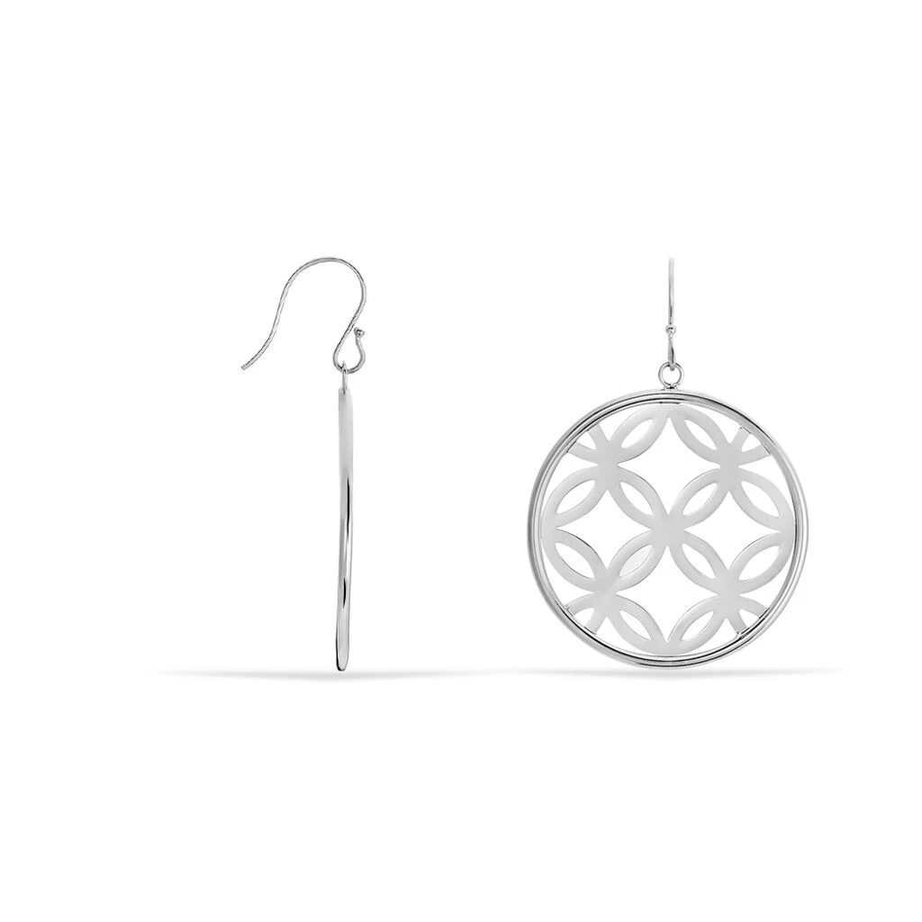 Boucles D'oreilles Pendantes Danyl Acier Blanc 2 Boucles D'oreilles Pendantes Danyl Acier Blanc – Image 2