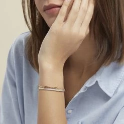 Bracelet Jonc Zoila Plaqué Or Pierre De Synthese Et Oxyde -Montres Magasin FQBFJZW278 model0