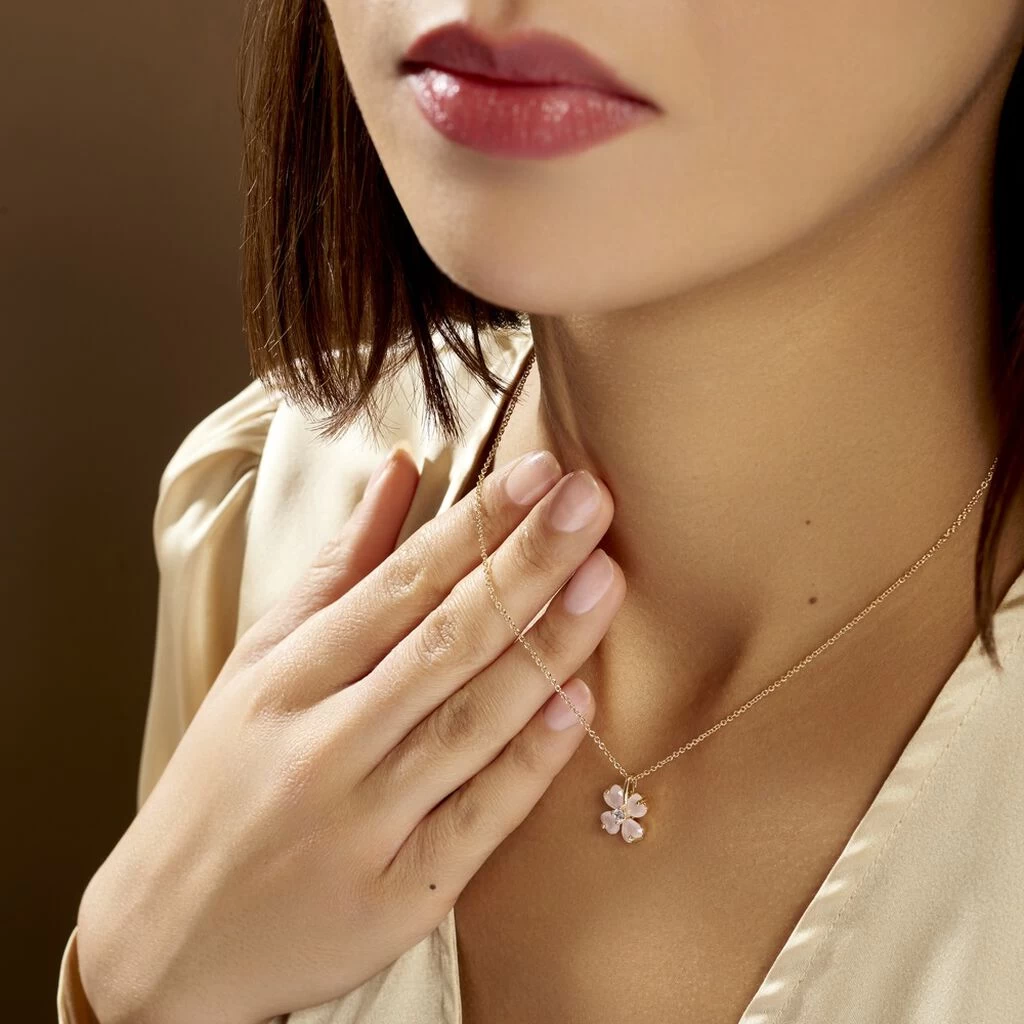 Collier Sendai Plaqué Or Jaune Oxyde De Zirconium 4 Collier Sendai Plaqué Or Jaune Oxyde De Zirconium – Image 4