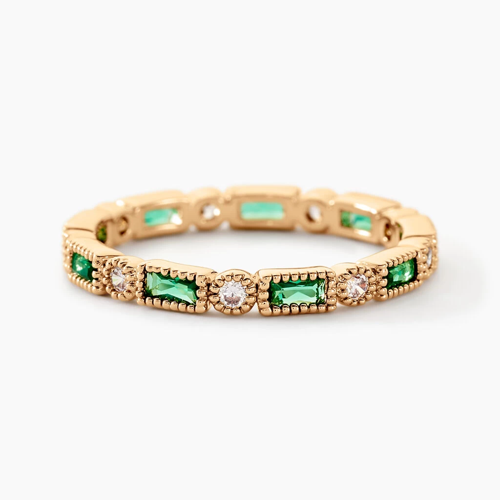 Bague Plaqué Or Etna Oxyde De Zirconium 1 Bague Plaqué Or Etna Oxyde De Zirconium